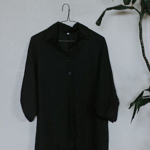 Long Black Button Up Shirt
